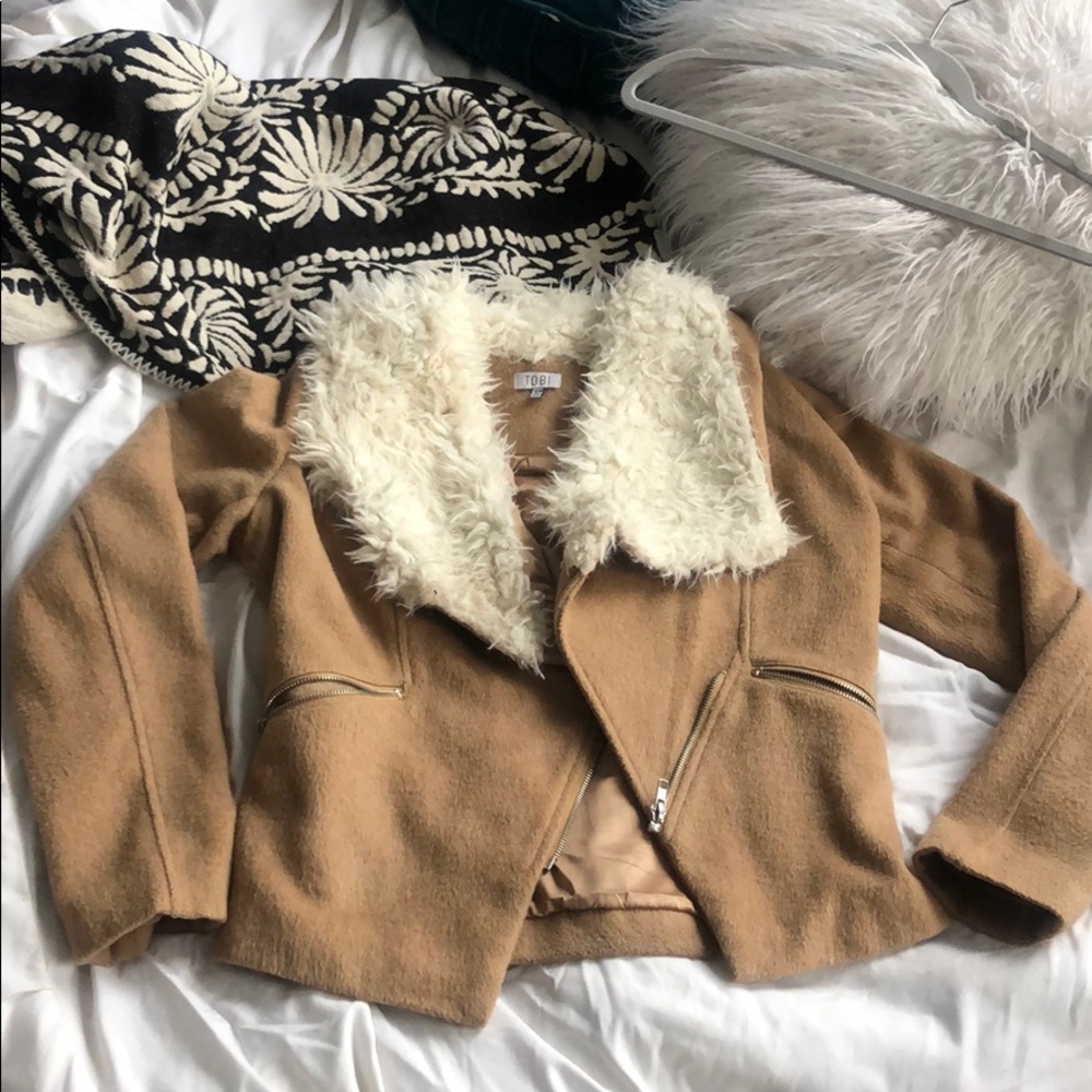 Shearling moto jacket